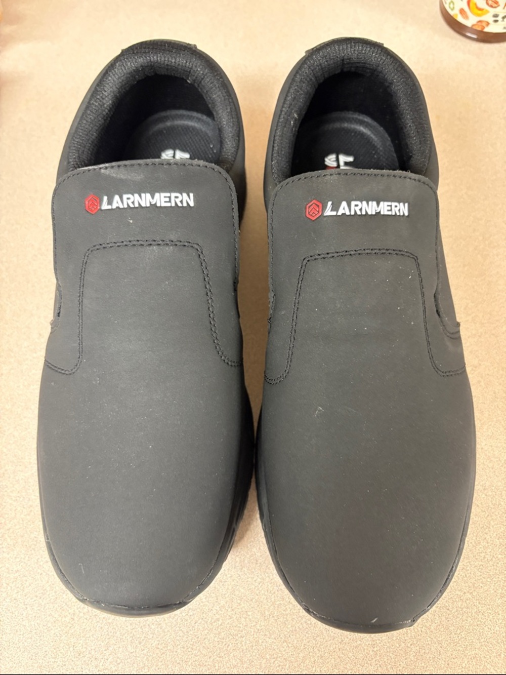 New Men's Black Larnmern Slip-On Comfort Shoes